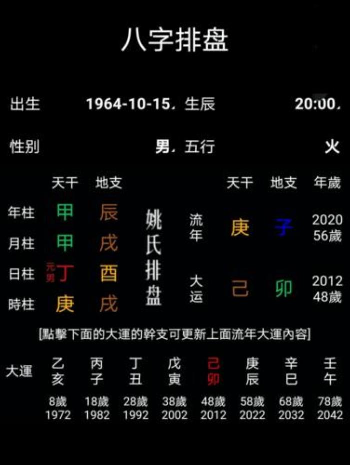 免費四柱八字排盤詳解 四柱八字中排年柱